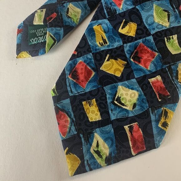 VINTAGE Gherardini Abstract Silk Tie - Picture 5 of 5